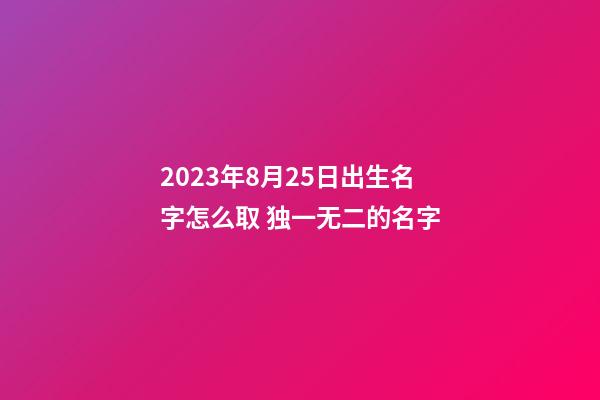 2023年8月25日出生名字怎么取 独一无二的名字